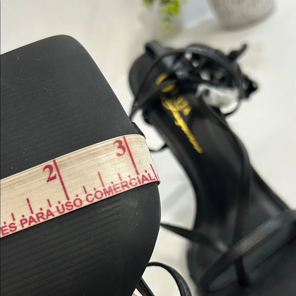 Valia Sophisticated Black Strappy Heels - Picture 9 of 11